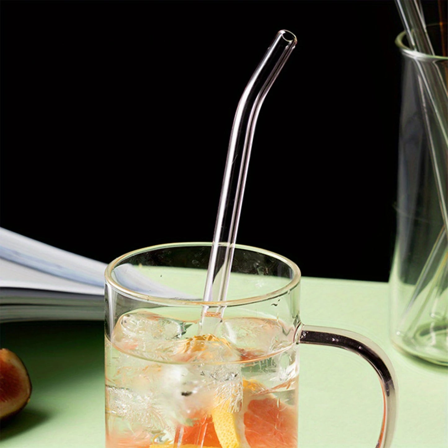 Colorful Glass Drinking Straws Easy to Clean Transparent Glass Straws for Smoothies Milkshakes Juices Teas Peaceful Pleasures Health and Wellness