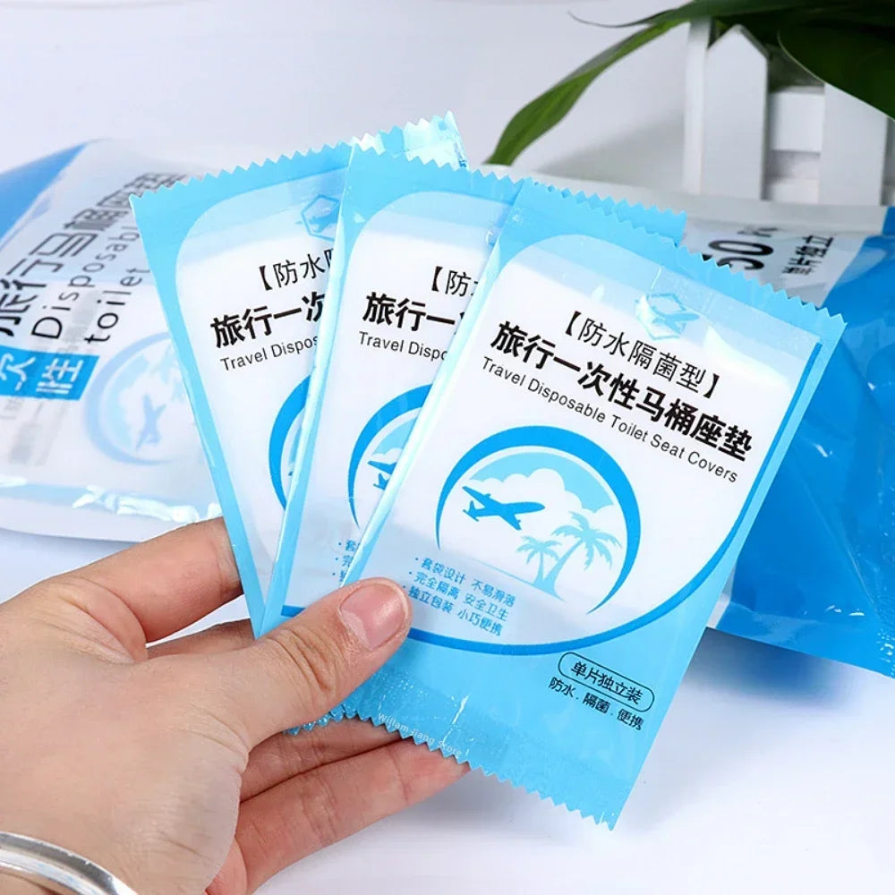 Disposable Toilet Seat Covers – Waterproof PE, Eco-Friendly 50pk