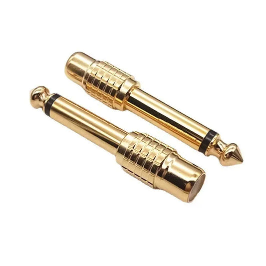 Gold-plated Audio Plug Sophomore Core RCA Female 6 5 Male Lotus AV Peaceful Pleasures Health and Wellness Gold
