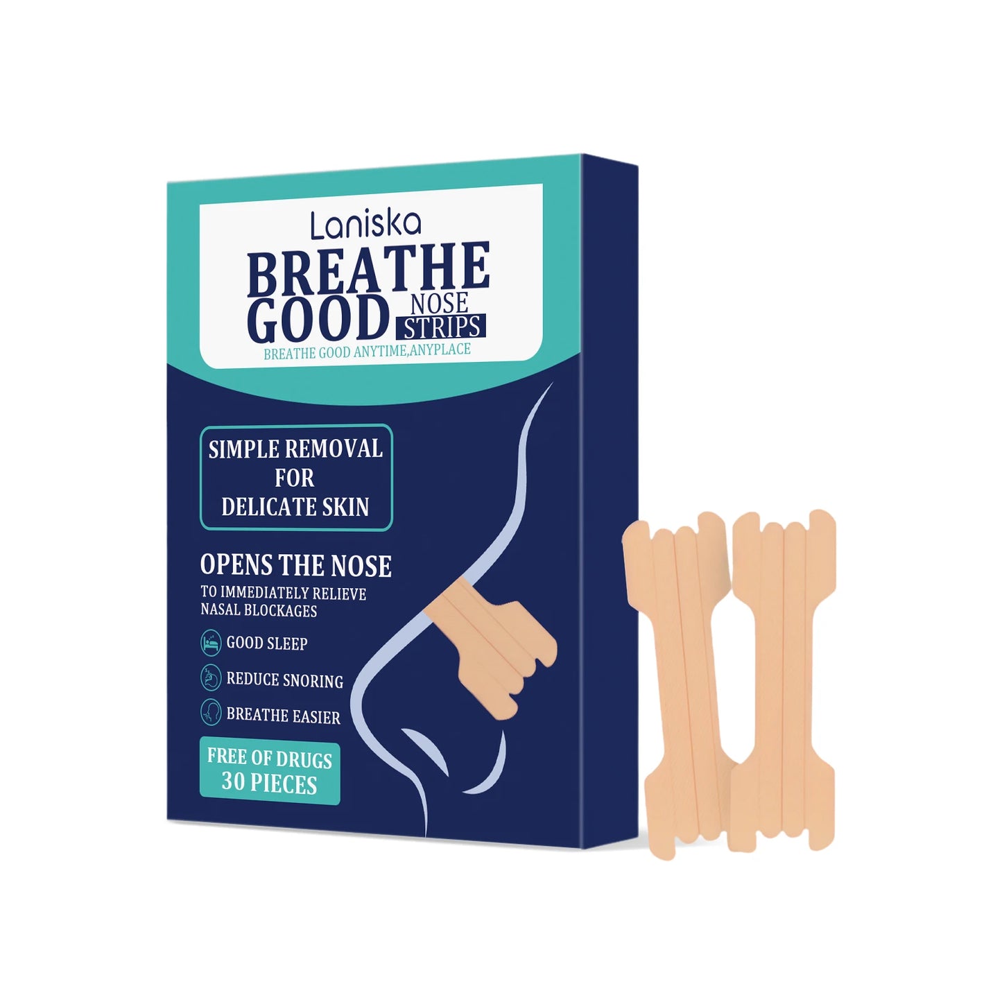 Gentle Nighttime Nasal Strips – Breathable, All Skin Types