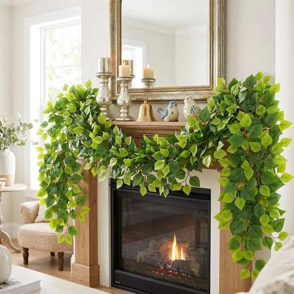 Artificial Silk Willow Vine Garland 180cm – Green Leaf Décor