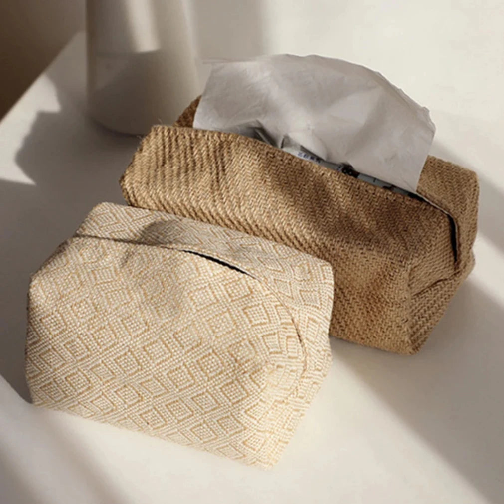Japanese Cotton Linen Tissue Box Cover & Napkin Holder