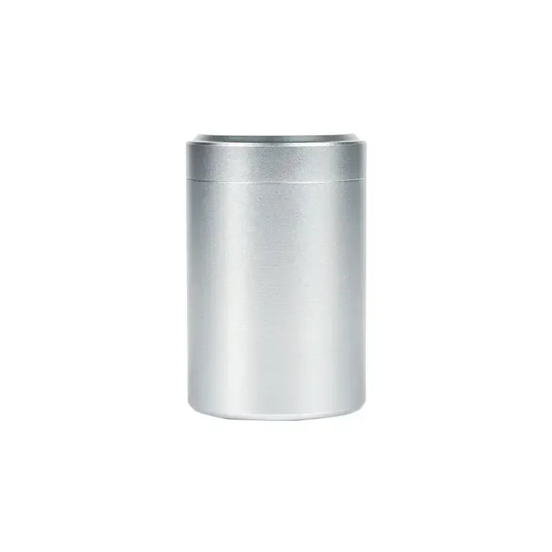 Airtight Smell Proof Aluminum Stash Jar Cute Herb Storage Container Aluminum Stash Box Pill Box 1PC Peaceful Pleasures Health and Wellness silver
