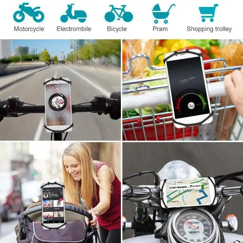 Silicone Bike Phone Mount | Fits Garmin & SRAM | 4–7.5 in