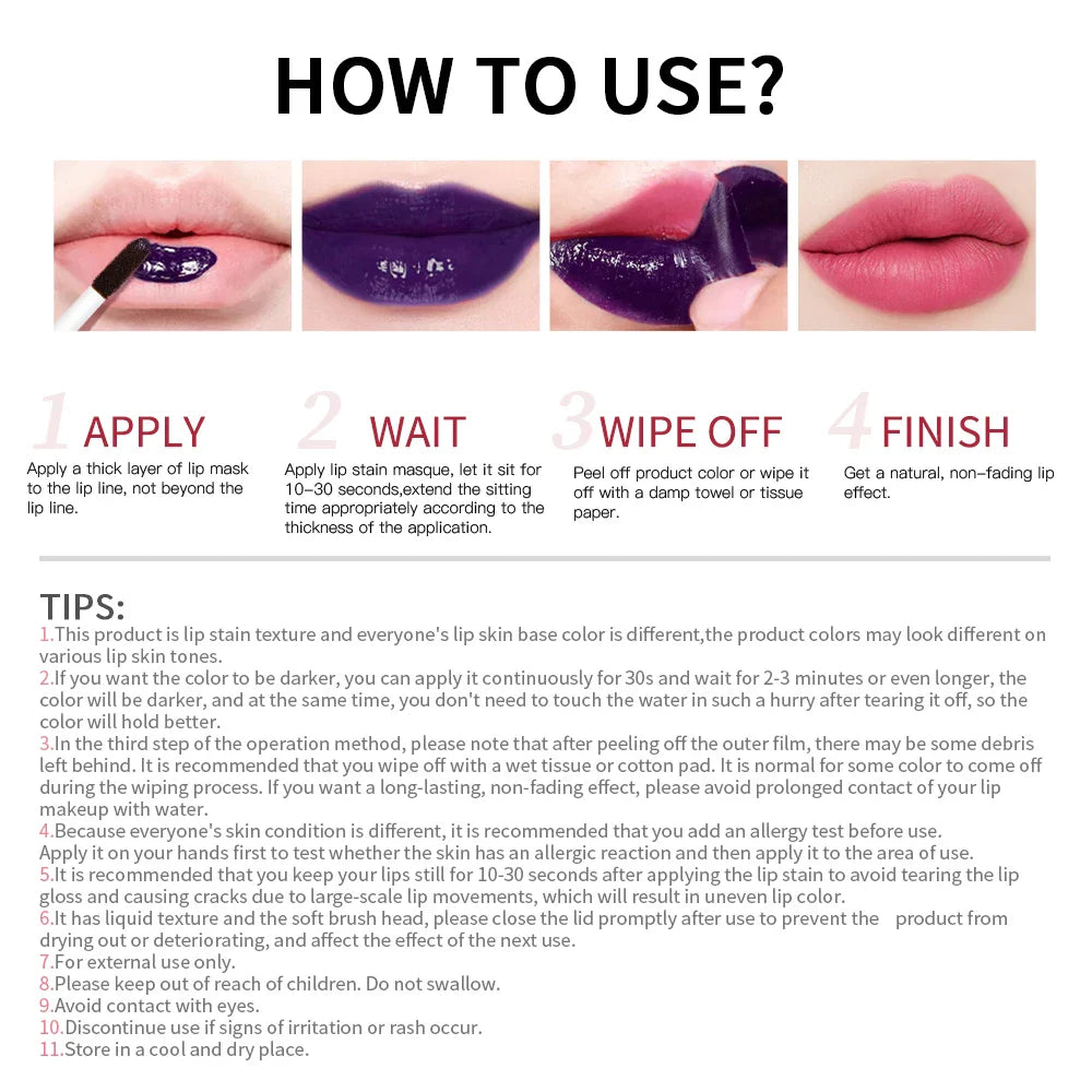 Lakerain Peel-Off Lip Tint – Waterproof & Long-Lasting