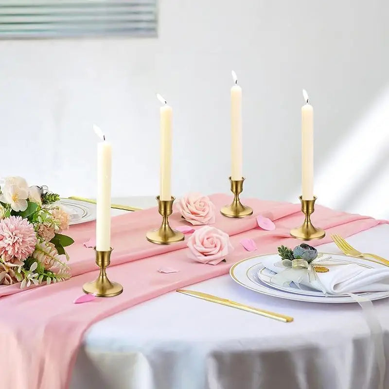 2Pcs/pack Decorative Tabletop Candle Holders Iron Candlelight Dinner Props Bar Party Candelabra Home Hotel Decoration 6.7*7.0cm Peaceful Pleasures Health and Wellness