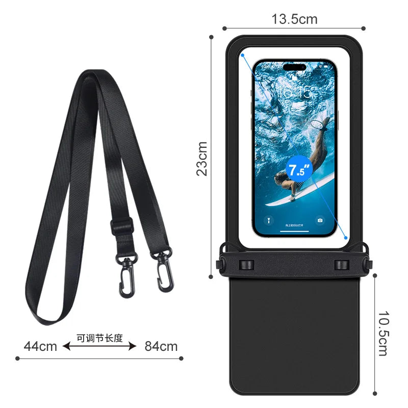 IPX8 waterproof phone pouch for swimming bag phone waterproof case mobile phone bag waterproof large waterproof case diving Peaceful Pleasures Health and Wellness