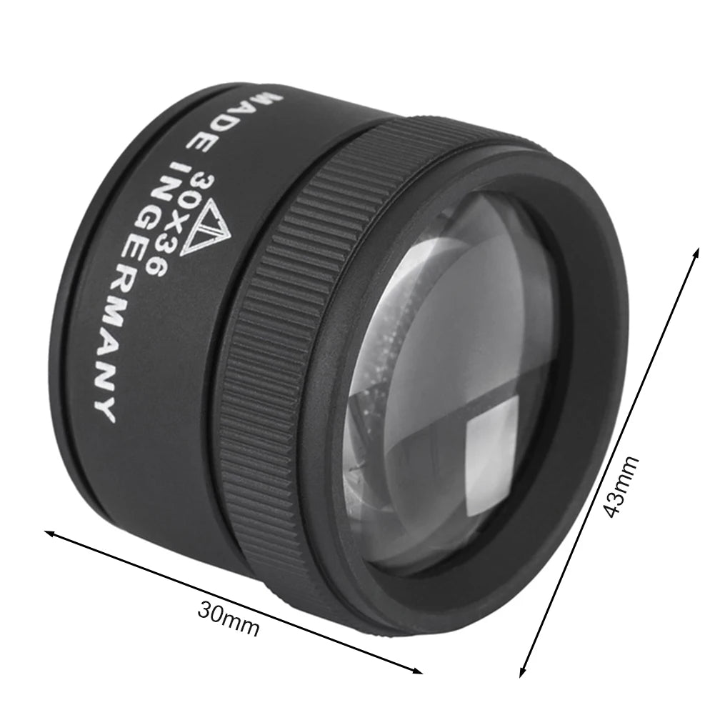 30X Magnifying Glass K9 Optical Lens Monocle Magnifier LED Illuminated Magnifier Eye Lens Watch Repair for Coin Stamps Loupe Peaceful Pleasures Health and Wellness