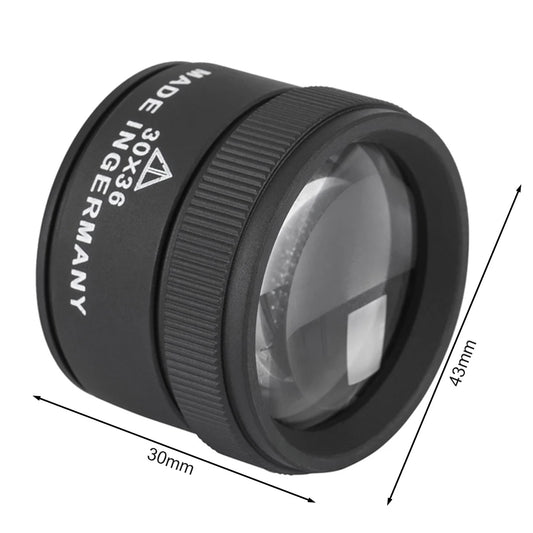 30X Magnifying Glass K9 Optical Lens Monocle Magnifier LED Illuminated Magnifier Eye Lens Watch Repair for Coin Stamps Loupe Peaceful Pleasures Health and Wellness