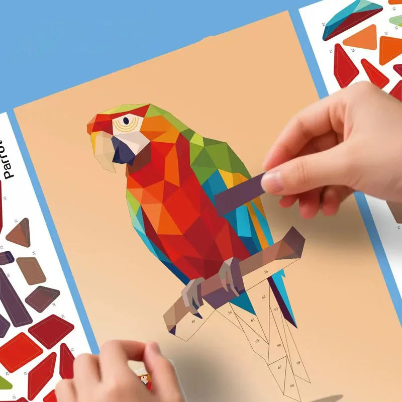 6 Theme DIY Creative 3D Puzzle Art Digital Sticker Animal Cognitive