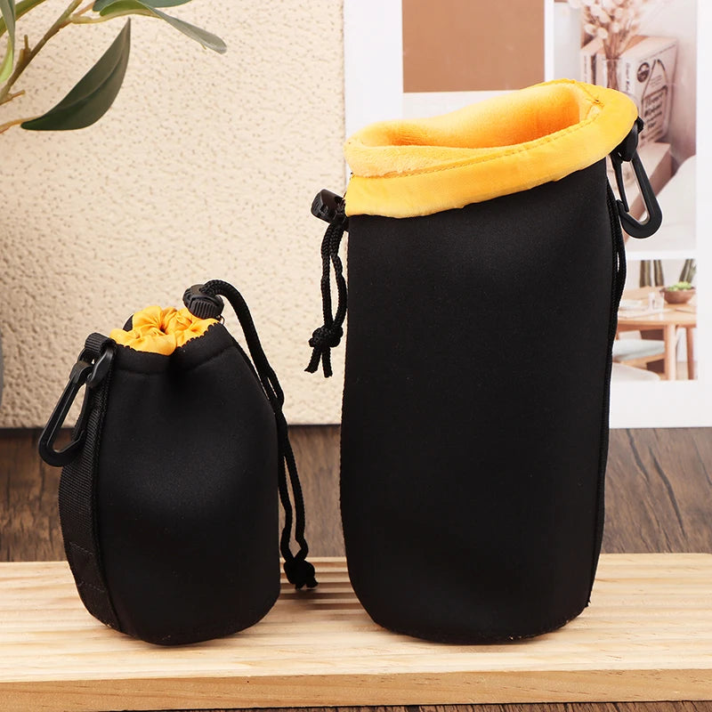 Drawstring Camera Lens Pouch Bag Neoprene Waterproof Soft Shocproof Video Camera Lens Pouch Bag Case For Most Digital Camera Peaceful Pleasures Health and Wellness