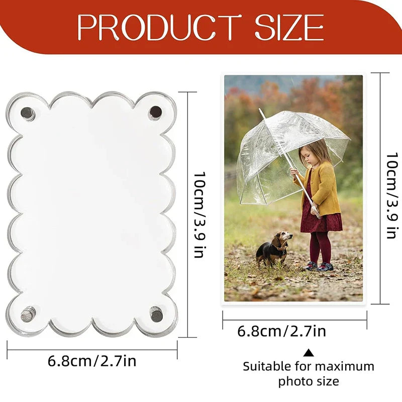 Acrylic Magnetic Fridge Photo Frame – Double Sided Clear Display
