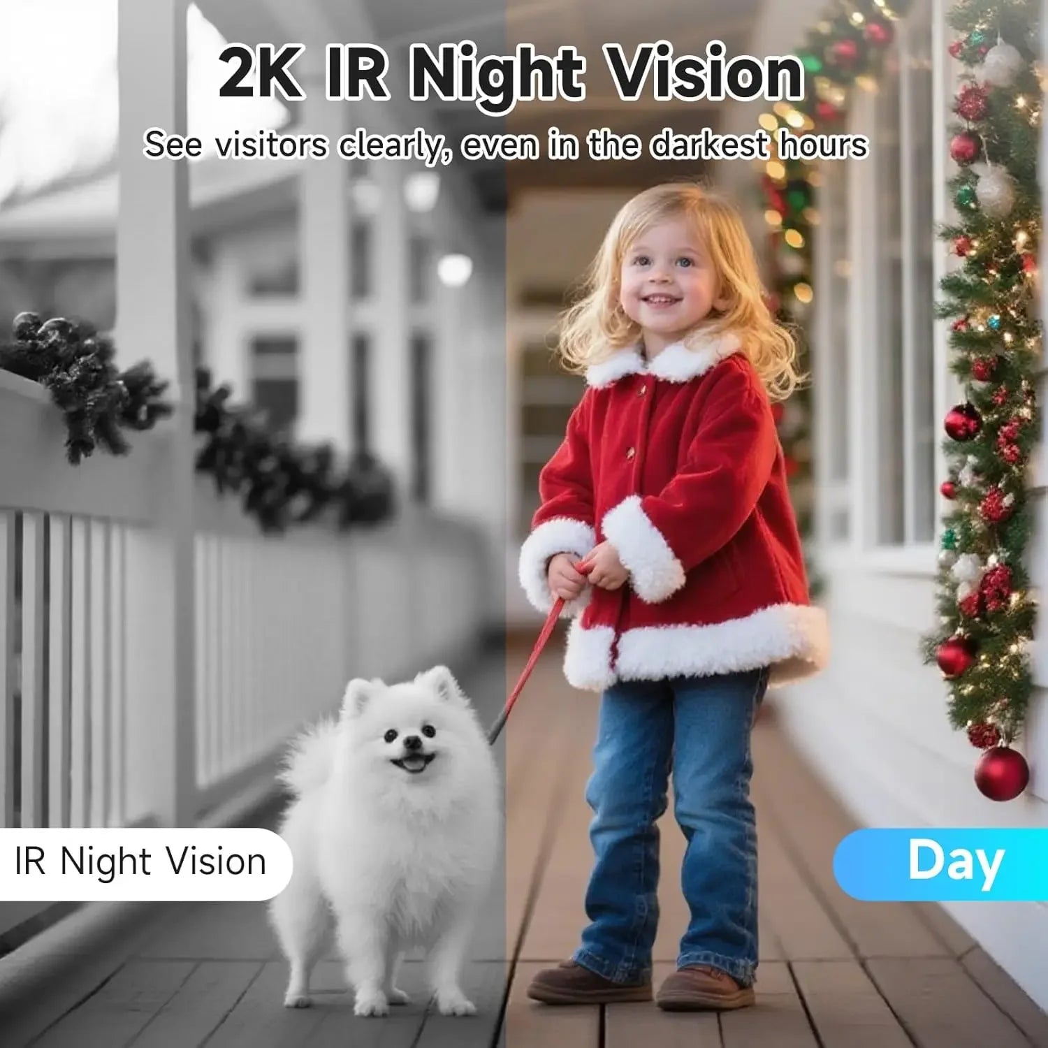 2K Dual Lens Wireless Doorbell Camera with Chime, 64GB SD Card, Voice Changer, WiFi, Package Protection Peaceful Pleasures Health and Wellness