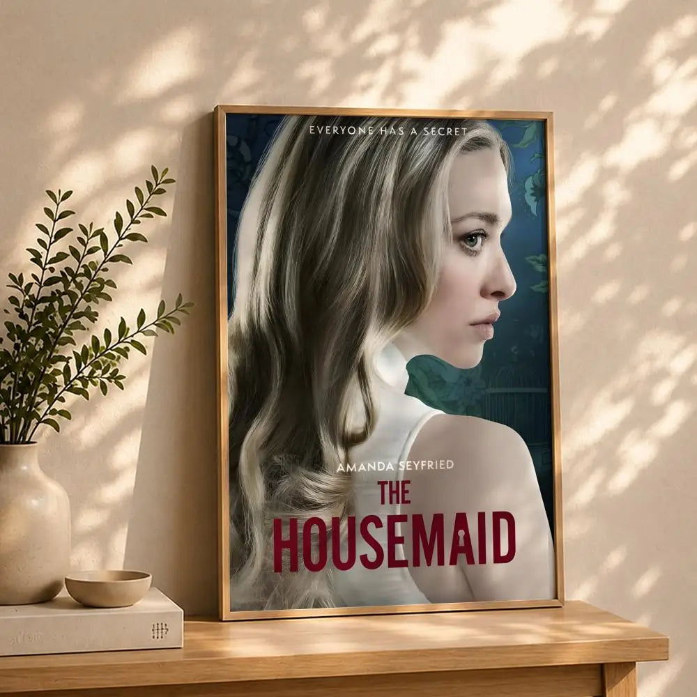 Movie T-The HousemaidS Poster HD Self Adhesive Waterproof Wall Art Ideal for Home Office Dorm Bedroom Great Gift Peaceful Pleasures Health and Wellness White10 50X70cmNoframe
