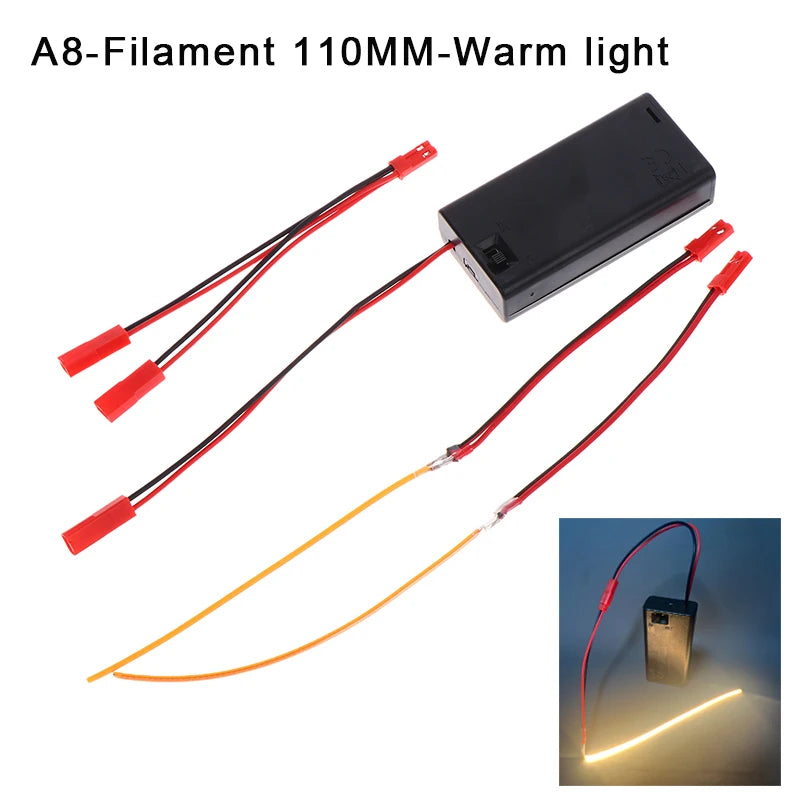 DC3V LED COB Filament Flexible Lamp 3000K 6000K 110mm 190mm 300mm Bulb Parts LED Diode Decor With AA Batteries Box Peaceful Pleasures Health and Wellness A8