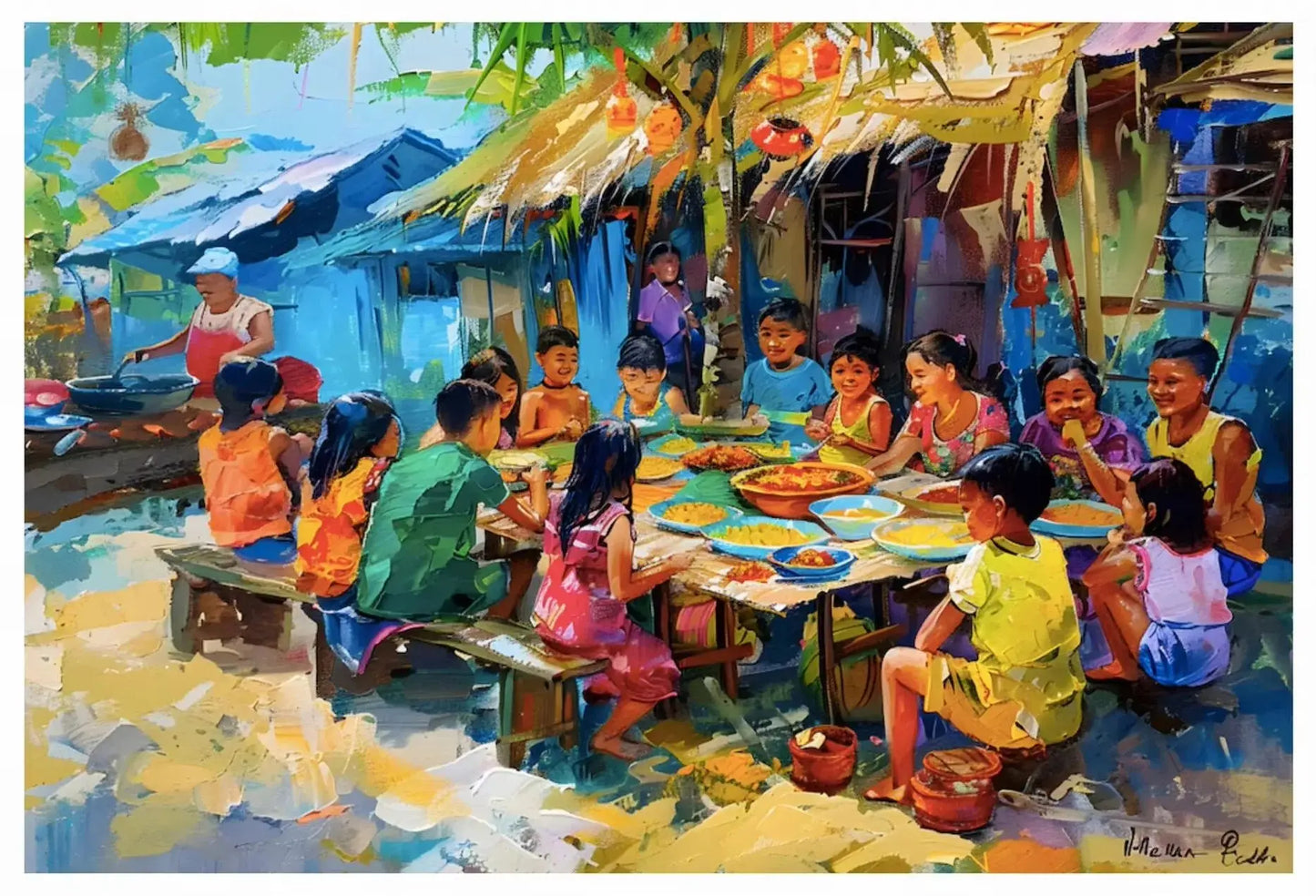 Philippines Street Food Canvas Wall Art | Unframed Poster