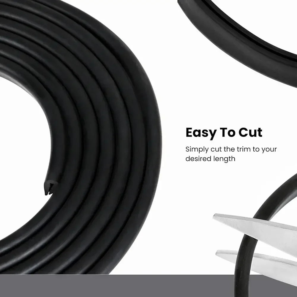 Black U-Shape Rubber Edge Trim Seal Strip 3M | Door & Car Guard