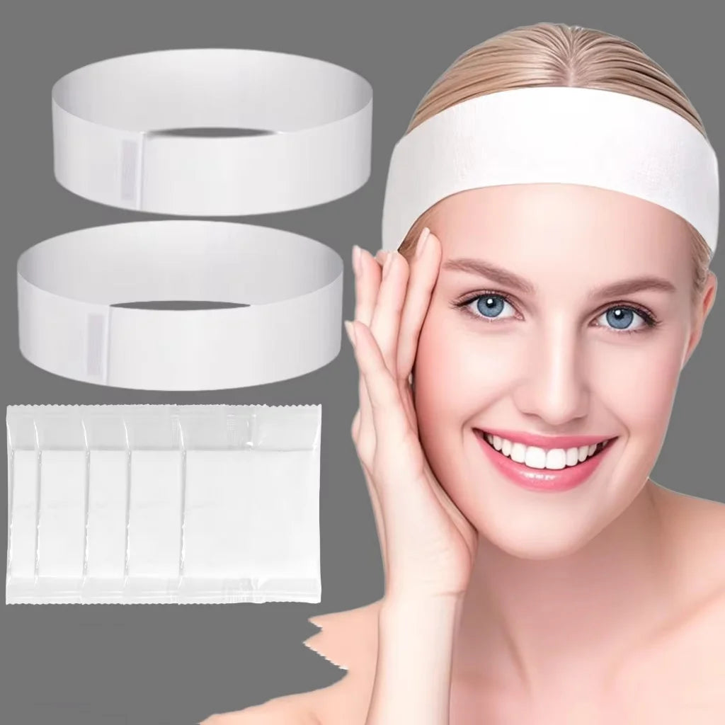 Disposable Spa Headbands Velcro Elastic – Black & White 10–100 Pack Spa Headbands Peaceful Pleasures Health and Wellness