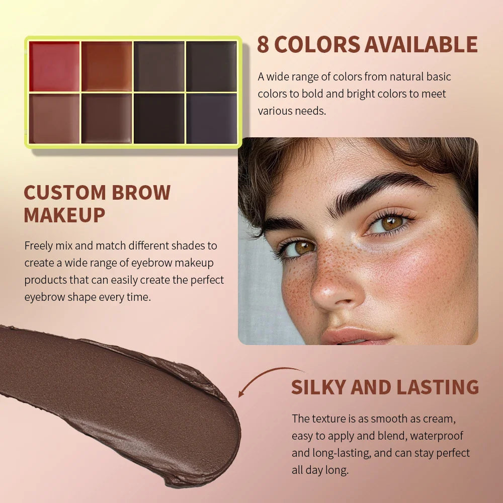 8-Color Cream Blush & Highlighter Palette – Matte & Shimmer
