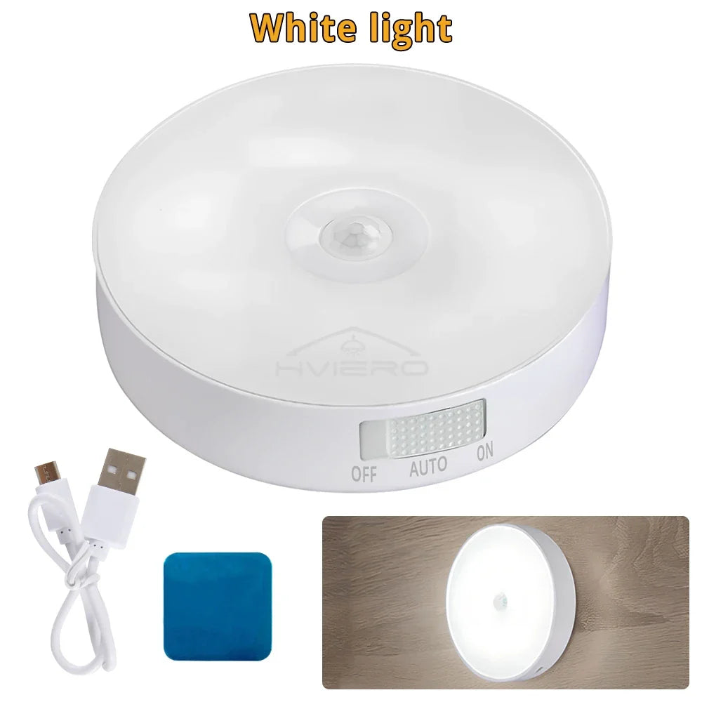 LED Motion Sensor Night Light – USB Rechargeable Wireless Lamp
