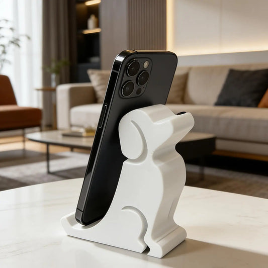 Cute Dog Figurine Phone Stand Anti-Slip Desk Cell Phone Holder Adorable Desk Decor & Functional Stand For Home Office Outdoor Peaceful Pleasures Health and Wellness