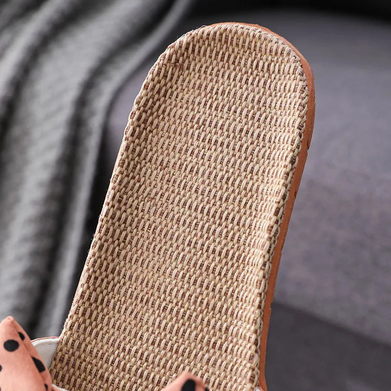 Women's Linen Bow Flip Flops – Bohemian Beach Slippers