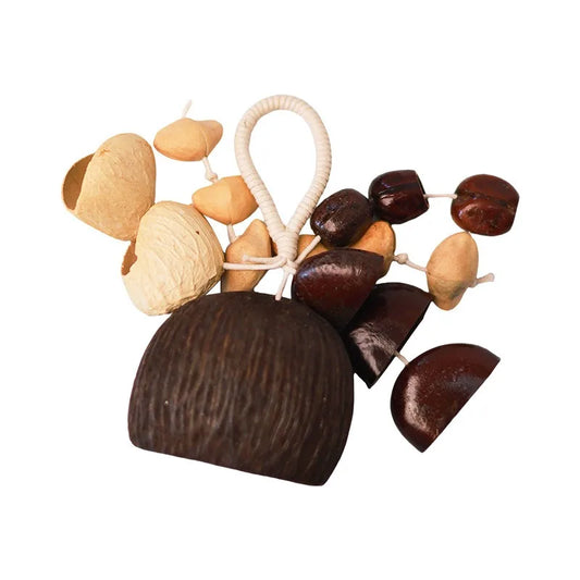 Natural Nut Shell Hand Rattle Wind Chime Pendant Fruit Handbell Peaceful Pleasures Health and Wellness