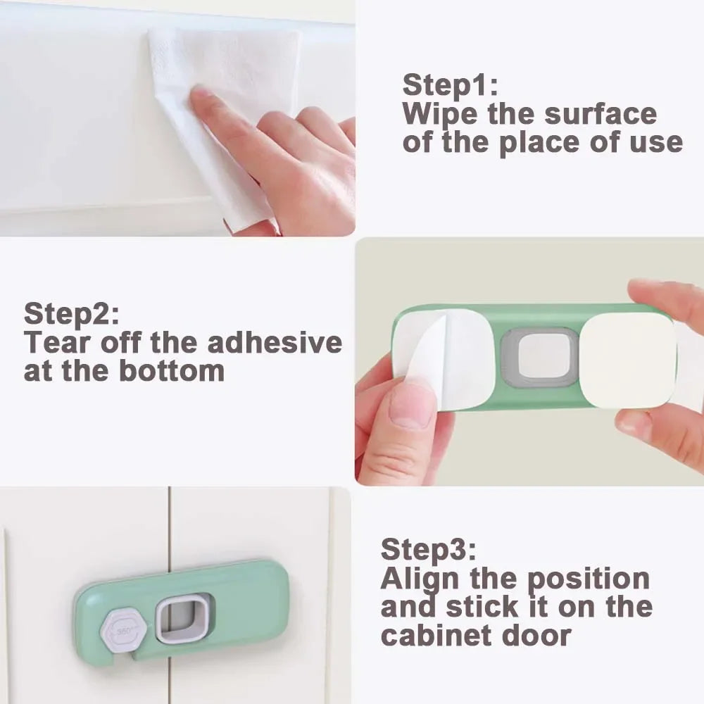 Child Proof Cabinet Locks Safety Buckle Anti Pinch Hand for Refrigerator Drawer Opposite Door Cabinet Closing Baby Protectionn Peaceful Pleasures Health and Wellness