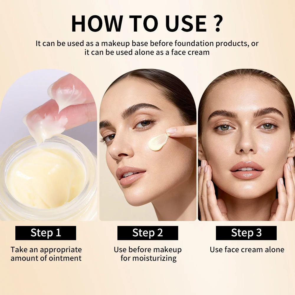 Lakerain Vitamin Facial Base Cream Long Lasting Makeup Nourishes Skin Deep Hydration Smoothly Flawless Smooth Pores Base Cream Peaceful Pleasures Health and Wellness