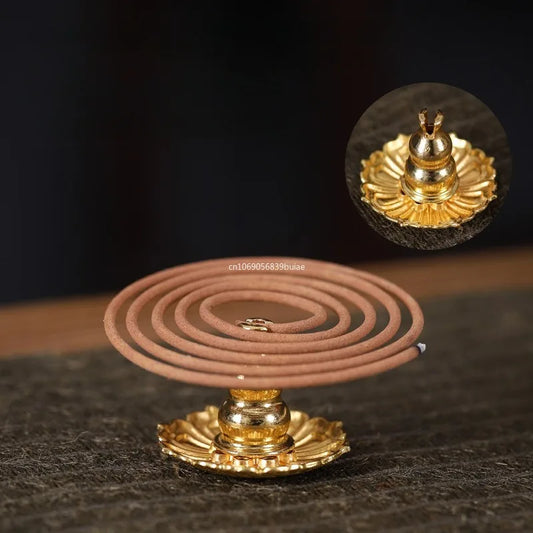 Brass Incense Burner Holder for Incense Stick Coil Bottle Gourd Shaped Copper Incense Holder Copper Censer 모기향 거치홀더 방향제 Peaceful Pleasures Health and Wellness