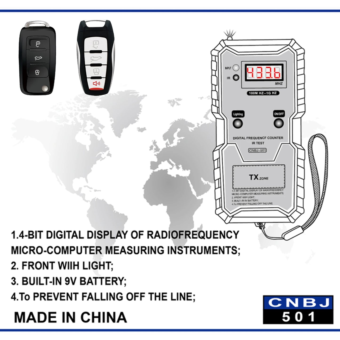 IR Infrared Wireless Remote Control Frequency Tester 100M–1GHz