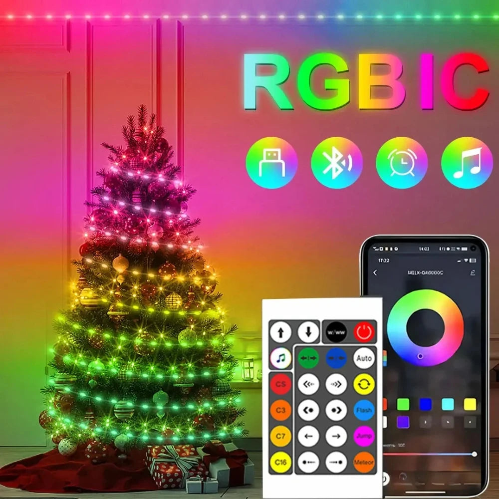 RGB Bluetooth LED Fairy String Lights – USB Dream Color RGBIC