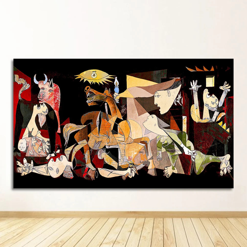 Painting Reproductions on The Wall Posters and Prints Decorative Picture for Living Room Famous Picasso Guernica Art Canvas Peaceful Pleasures Health and Wellness 1856-01 50x70cm Unframed