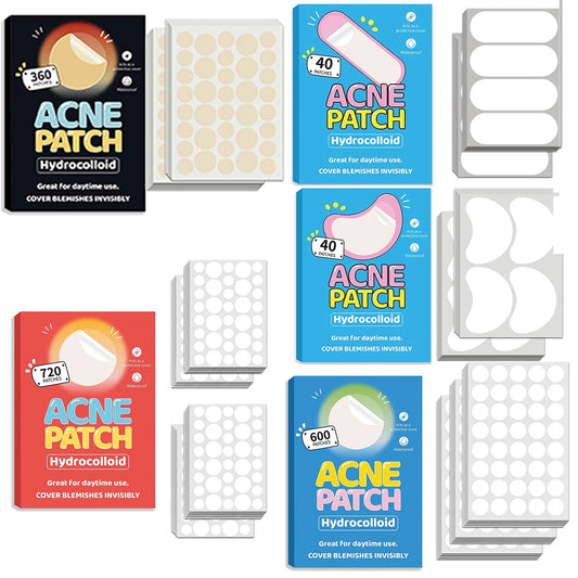 Invisible Hydrocolloid Acne Patches – Multi-Shape Spot Stickers for Face | 40–720 Pcs Peaceful Pleasures Health and Wellness