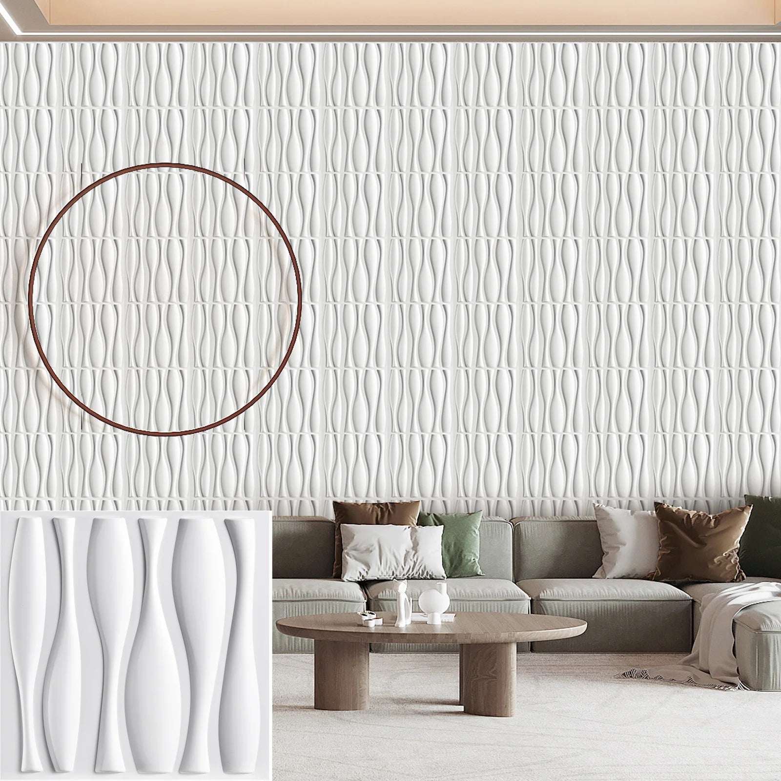 3D Wall Panels for Interior Wall Decor, Modern Diamond Textured Accent Wall Paneling for Gaming Living Room TV Wall Background Peaceful Pleasures Health and Wellness