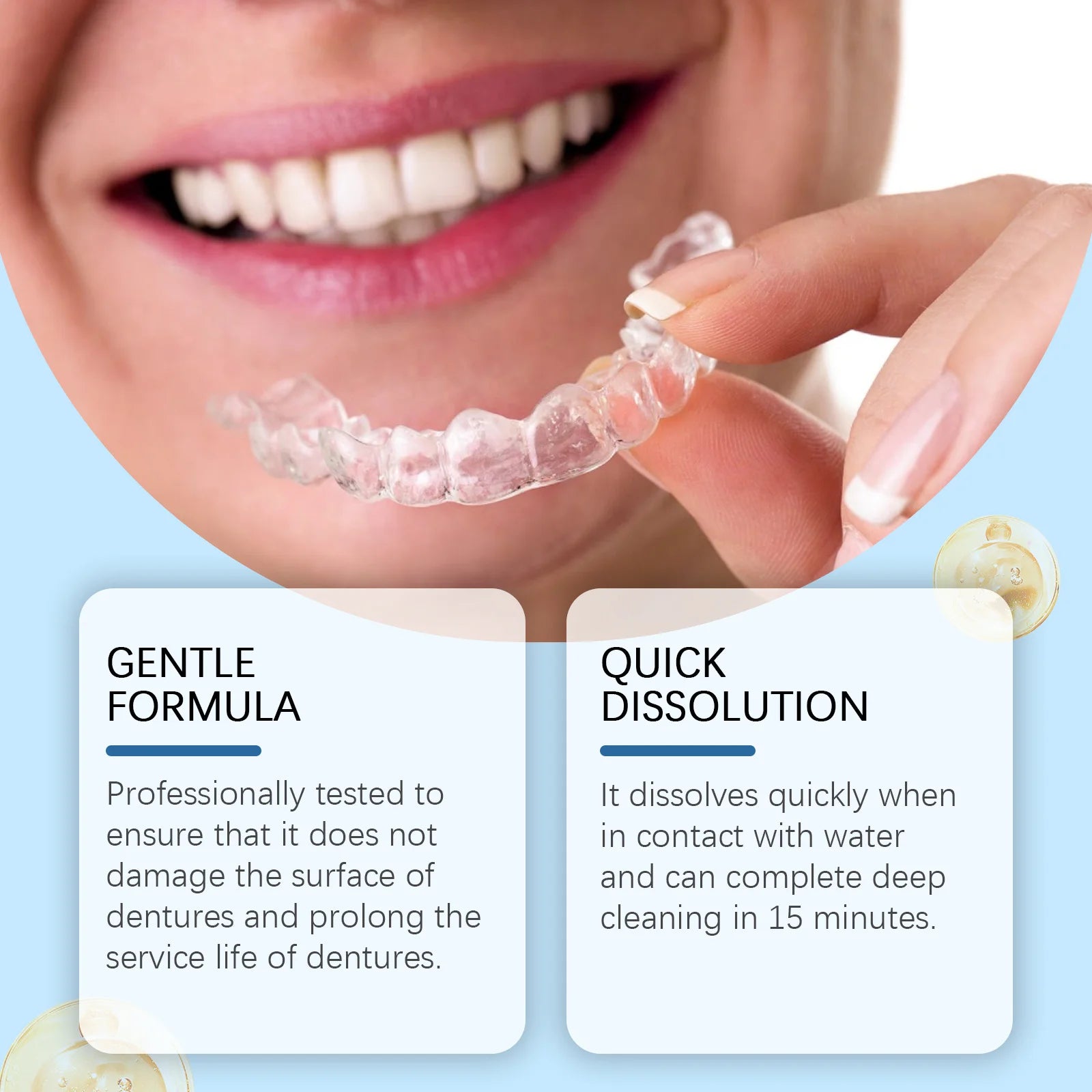 ORALHOE Denture Cleaning Tablets – Whitening & Antibacterial 12ct Denture Cleaner Tablets Peaceful Pleasures Health and Wellness