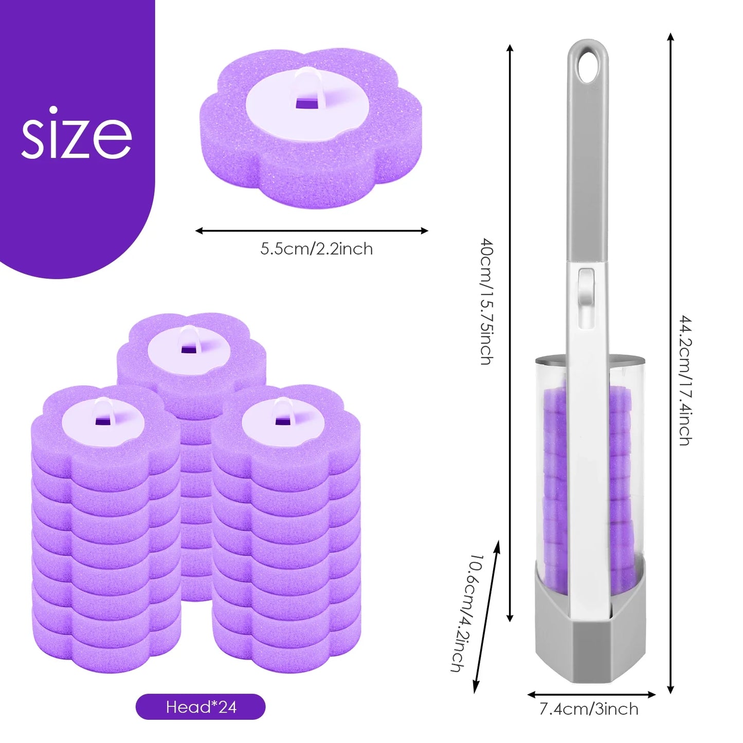 Wall-Mounted Disposable Toilet Brush Set | 18/36 Replacement Heads