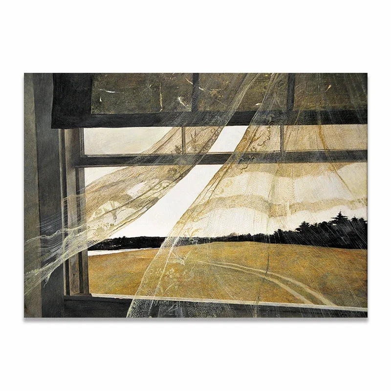 Scandinavian Minimalist Wall Art Classic Vintage Andrew Wyeth HD Canvas Poster Print Home Bedroom Living Room Decoration Peaceful Pleasures Health and Wellness Picture 3 50x70cm Unframed