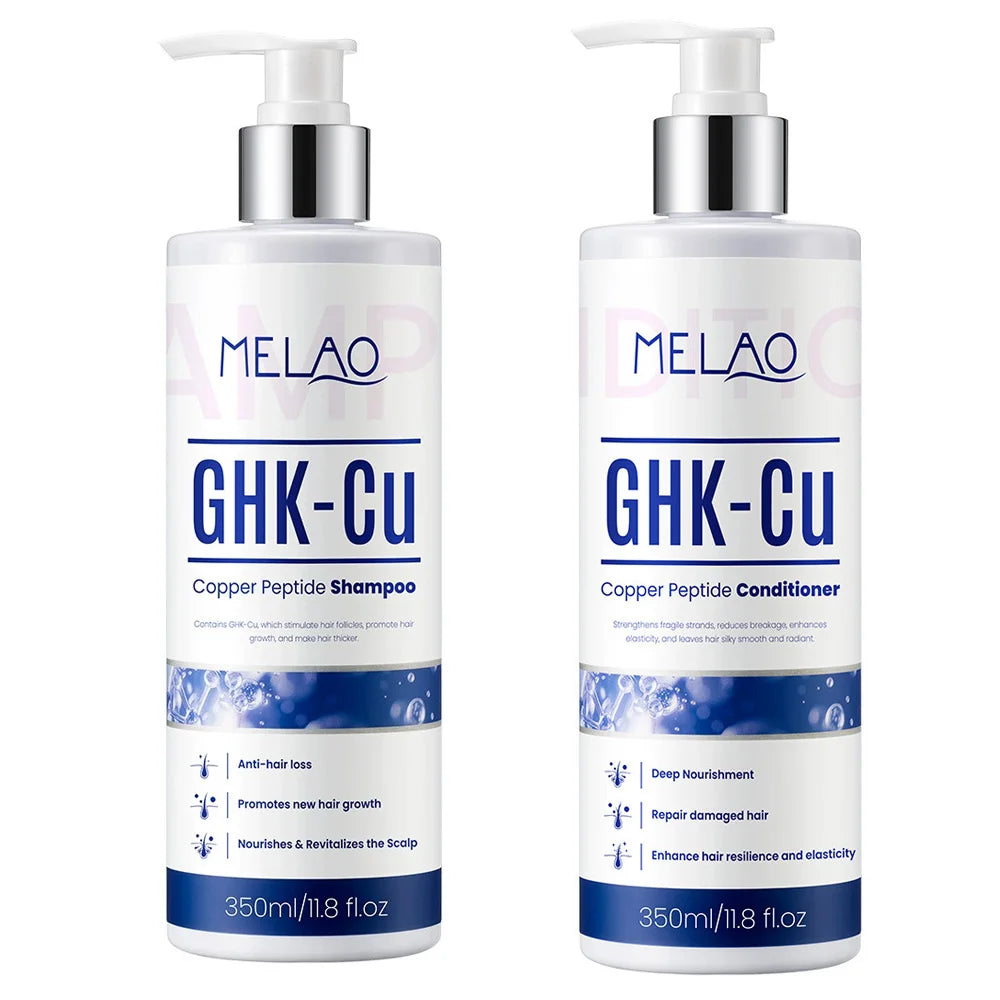 350ml GHK-Cu Copper Peptide Hair Growth Shampoo Dual Peptides Anti Hair Loss Treatment Thinning Hair Scalp Care Conditioner Peaceful Pleasures Health and Wellness set