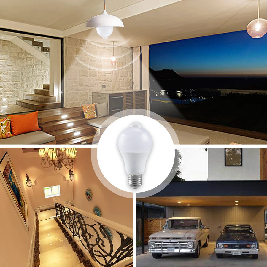AC 85-265V 12W 15W 18W 20W B22 E27 Motion Sensor LED Light Bulb Human Infrared Sensing LED Lamp Auto ON/OFF Night Light for Home Peaceful Pleasures Health and Wellness