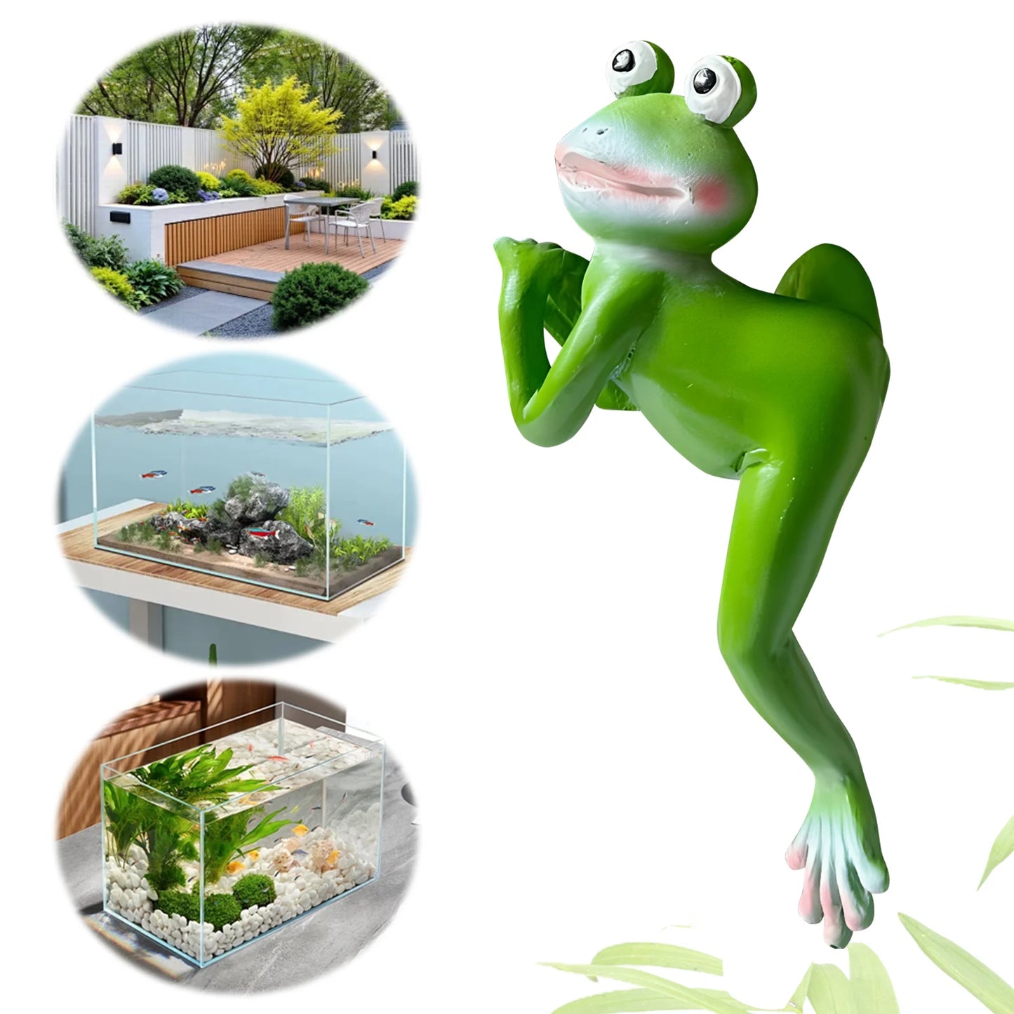 Resin Climbing Frog Figurine – Flower Pot Hugger Garden Ornament