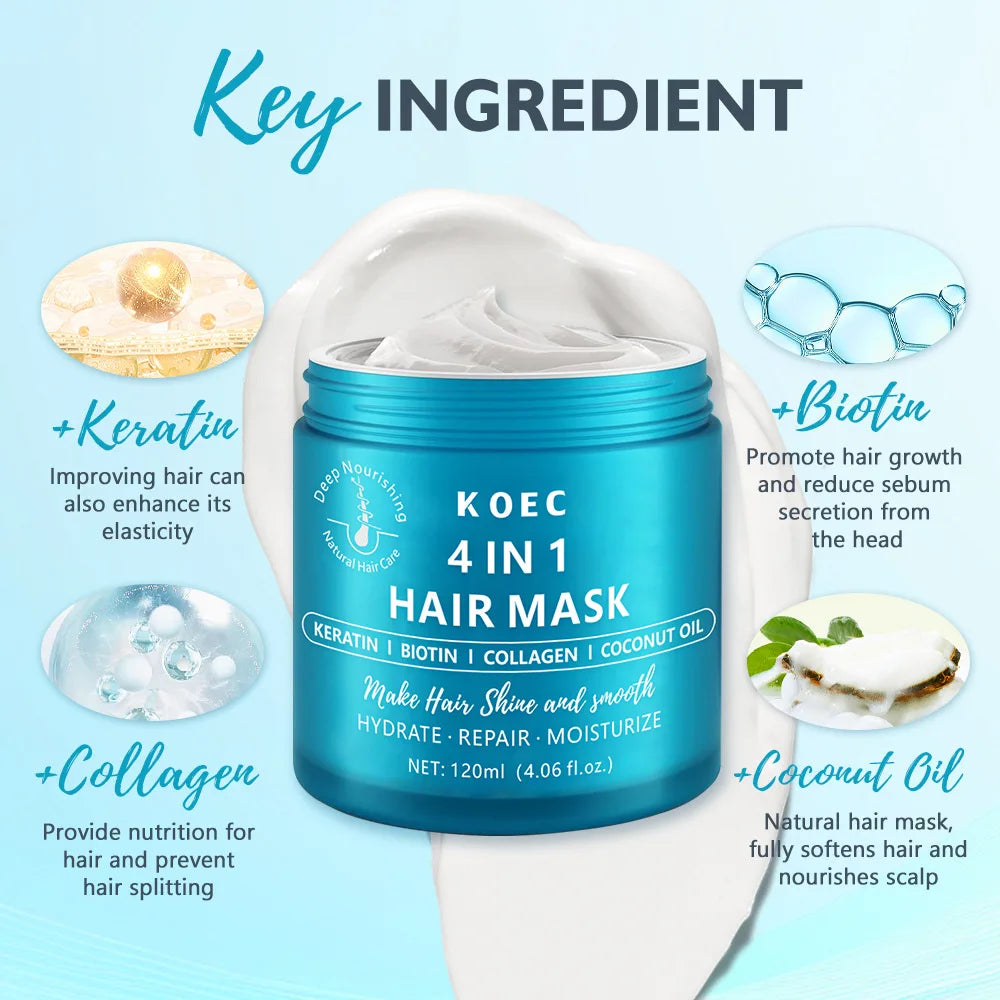 Keratin repair hair mask, collagen conditioner hair mask, nourishing, moisturizing and moisturizing, improving dry and frizzy ha Peaceful Pleasures Health and Wellness