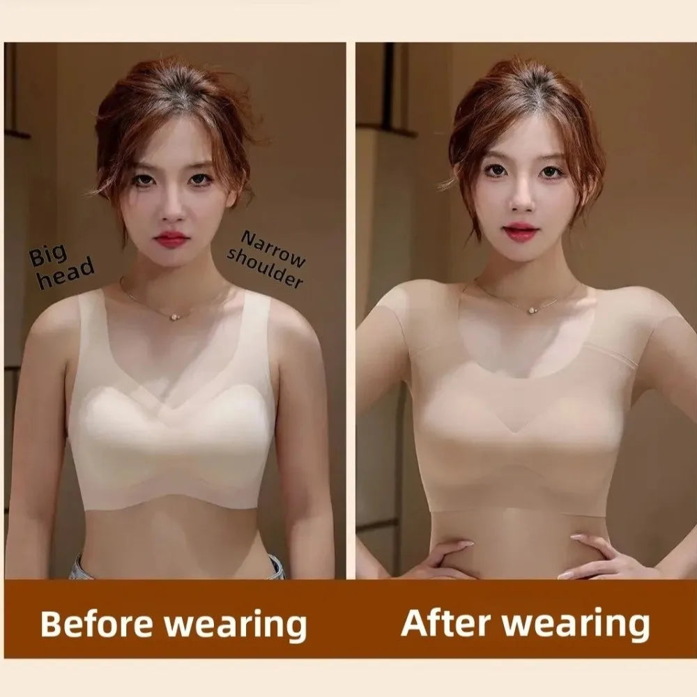 Seamless Shoulder Bra Tank Top – Breathable Invisible Vest
