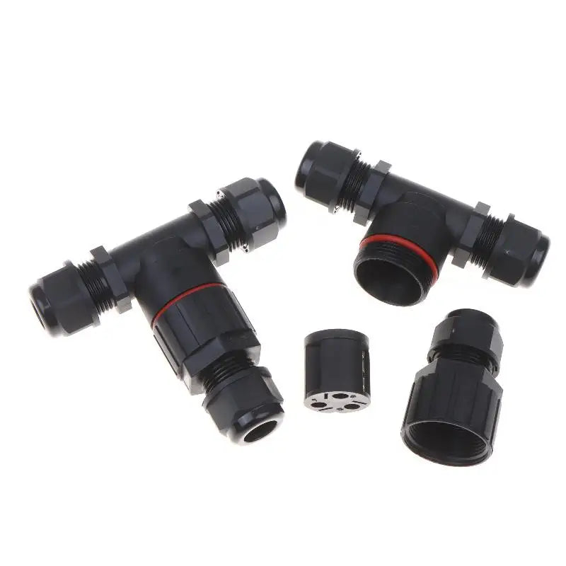 1Pc T Shape Waterproof Electric Connector Quick Screw Connect Push-in Terminals IP68 2/3/4/5Pin For Junction Box Wire Connector Peaceful Pleasures Health and Wellness