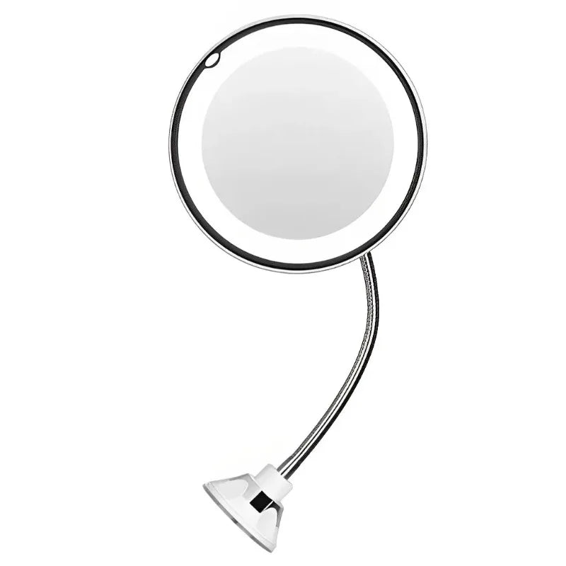 Flexible Gooseneck Makeup Mirror with LED Light 10X Magnifying Mirror Suction Cup Bright Diffused Light and 360 Degree Swivel Peaceful Pleasures Health and Wellness