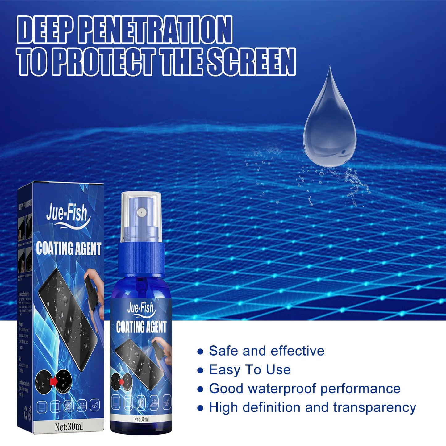 Jue-Fish Liquid Screen Protector Spray | Hydrophobic Coating
