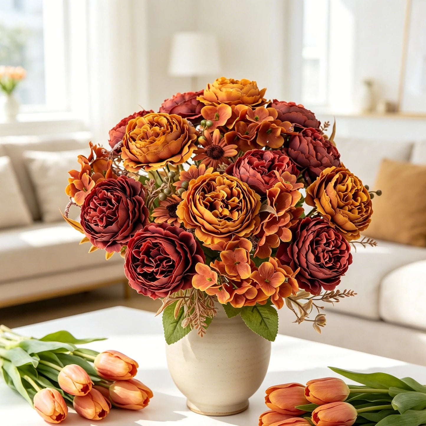 Artificial Silk Persian Peony Bouquet – Wedding & Home Decor
