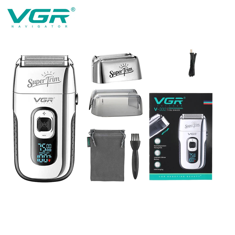 VGR 332 Electric Razor Electric Shaver Rechargeable Shaving Machine for Men Shaver Beard Razor Beard Trimmer Hair Trimmer Peaceful Pleasures Health and Wellness 332 silver usb