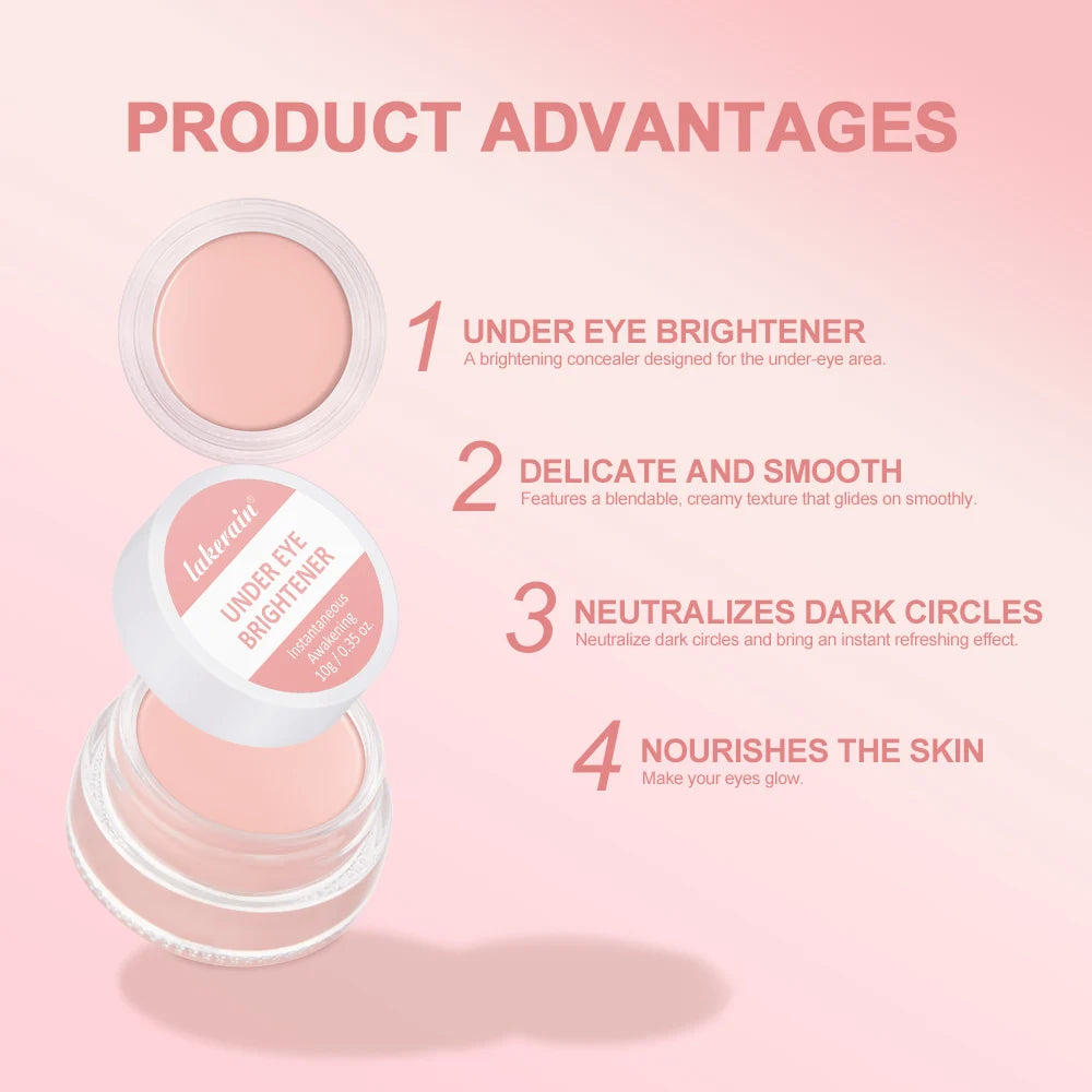 Lakerain Eye Concealer with Brush Full Coverage Dark Circles Age Lines Spot Eye Bags & Concealing Coverage Cosmetics Peaceful Pleasures Health and Wellness