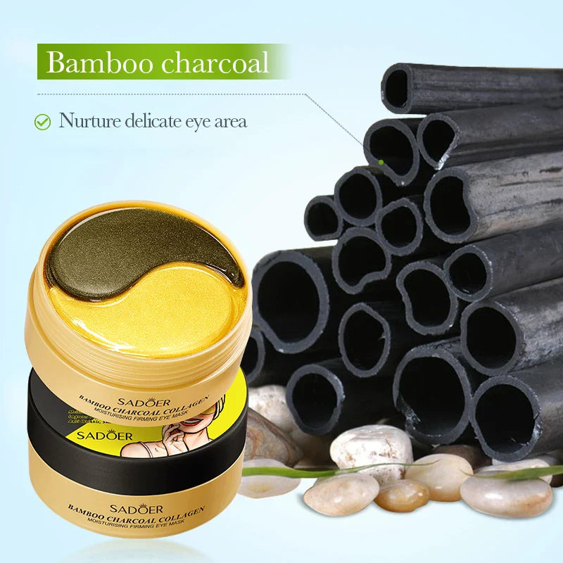 60-Pack Bamboo Charcoal Collagen Eye Masks – Moisturizing